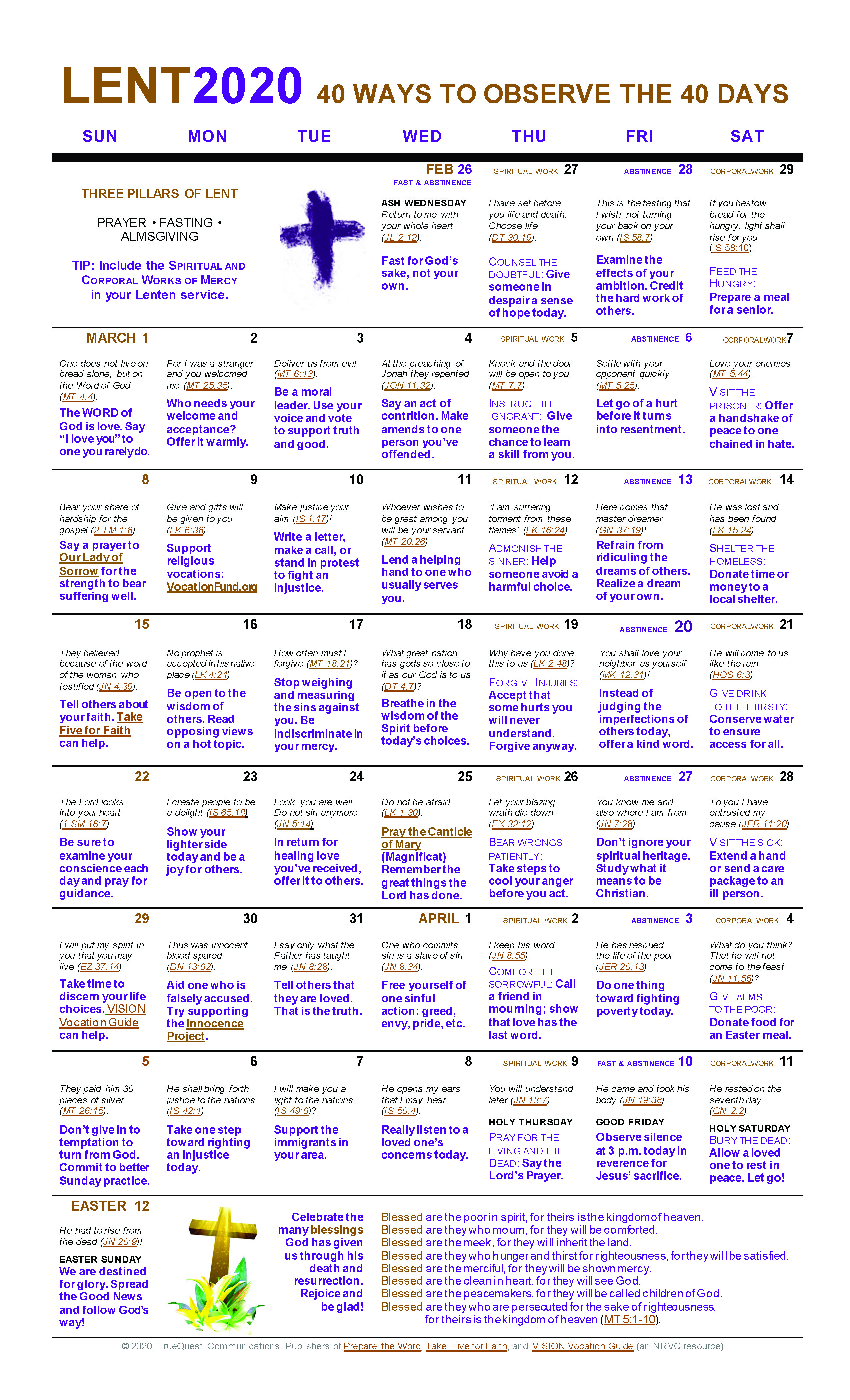 LENT: 40 ways to observe the 40 days | Lenten calendar | SpiritCitings Blog | VISION Vocation Network for Catholic Religious Life & Priesthood | English LENT: 40 ways to observe the 40 days | Lenten calendar | SpiritCitings Blog | VISION Vocation Network for Catholic Religious Life & Priesthood | English