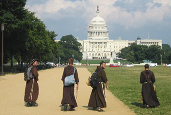 Their journey almost complete, the friars make it to the nation’s capitol.