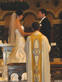 Father Matt presides at the wedding of his friends Jose and Rita Del Real.