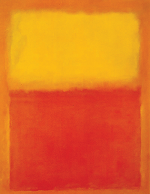 OF praying with Mark Rothko’s Orange and Yellow (1956) the author says, “I can imagine entering into that space as surely as in my prayer I enter into the very Being of God and am held there.”