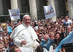 Pope Francis among the people at St. Peter's Square