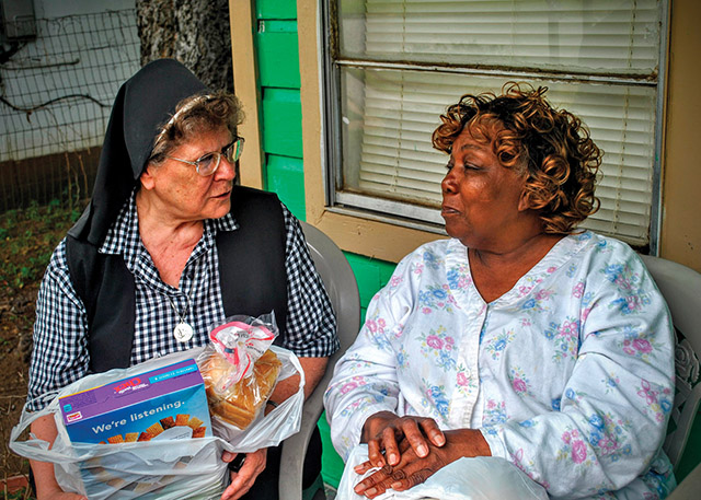 Through a food bank program and low-income housing assistance, Sister Barbara Ann Lengvarsky, S.C.N. ministers to the poor in Montgomery, Alabama.