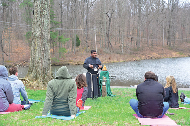 Father Tony Vattaparambil, O.F.M.Conv. gives a young adult retreat.