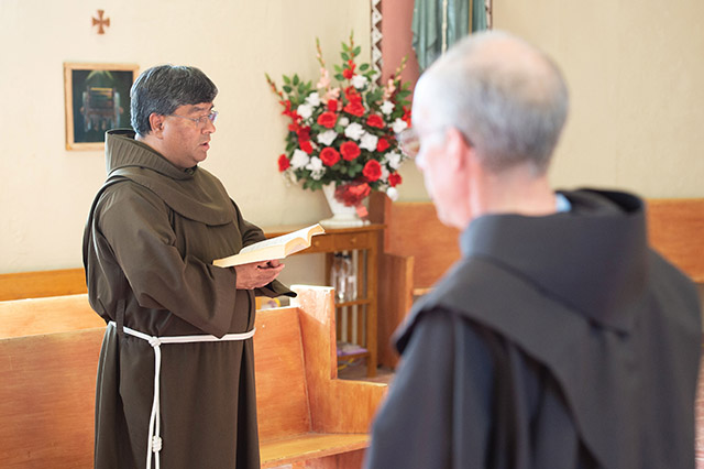 The friars typically gather for morning and evening prayer six days a week.