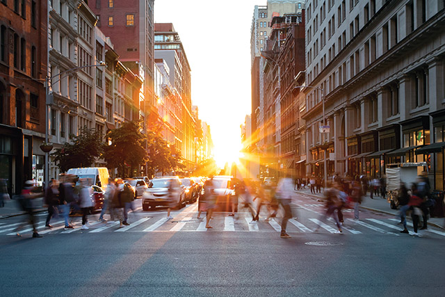 busy city street 