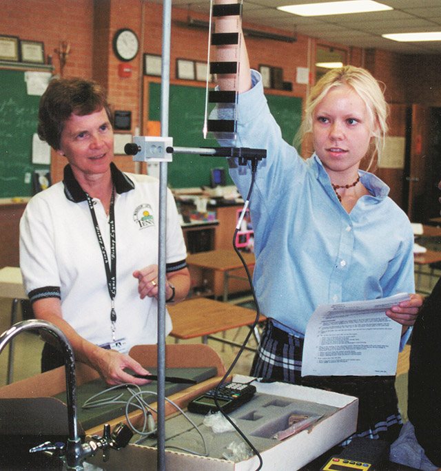 Sister Cecilia Sehr, O.P. teaching a science class