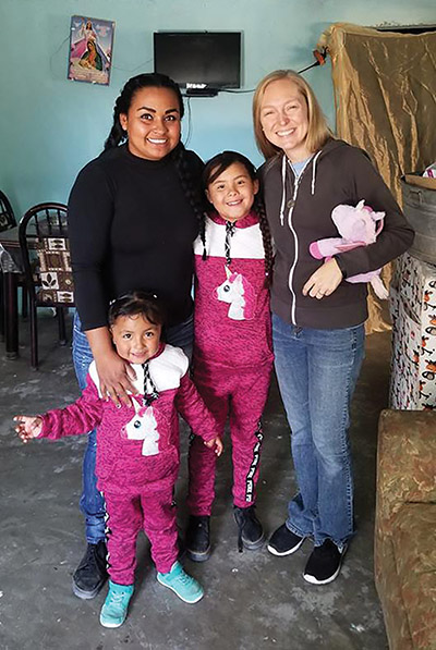  Sister Tracy Kemme, S.C. visiting a family she met while ministering at the U.S.-Mexico border from 2010-2013.