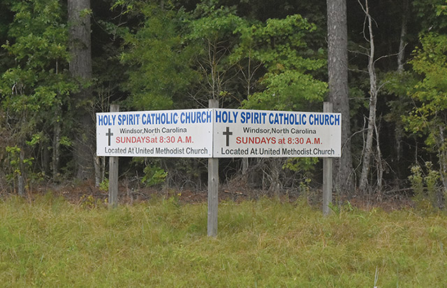Holy Spirit Catholic Church sign