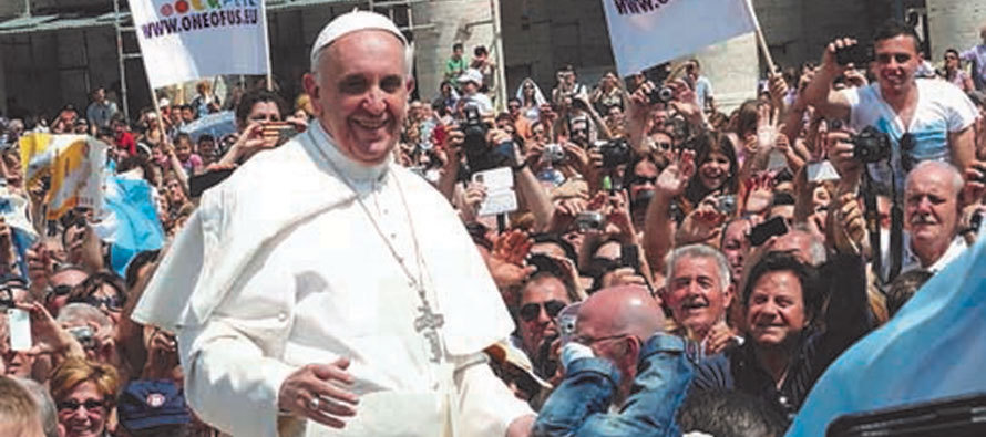 Pope Francis in a crowd