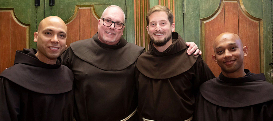 Group of four Franciscan friars