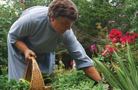 Sister Elizabeth Wagner works in the garden at Transfiguration Hermitage