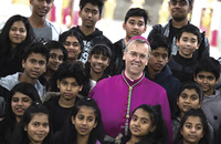 Bishop Nicholas Hudson at a Way of Mercy World Youth Day celebration in Westminster Cathedral, London.
