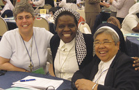 Sister Mary Pellegrino, C.S.J. with other sisters attending the International Union of Superiors General Plenary in 2013 in Rome. 