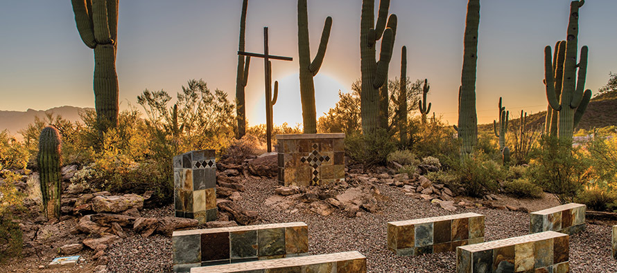 This outdoor chapel is on the grounds of the Redemptorist Renewal Center near Tucson, Arizona.